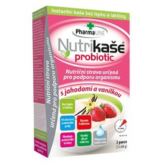 Nutrikaše probiotik jahoda-vanilka bezl. 3x60g MOGADOR