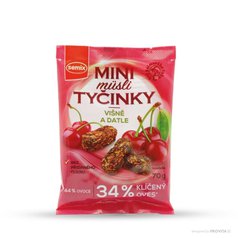 Mini tyčinky musli višně a datle bezl. 70g SEMIX